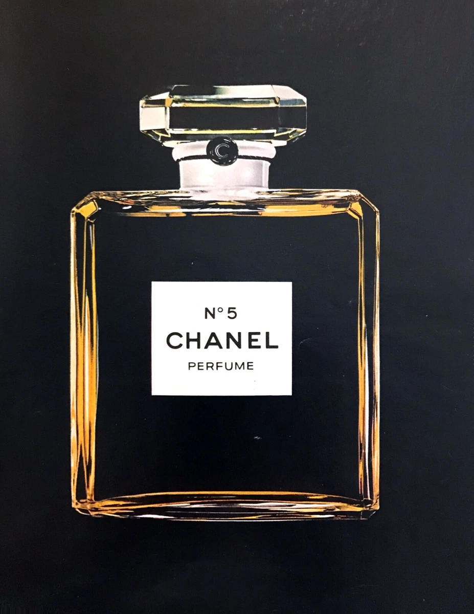 1973 LARGE Chanel No. 5 Perfume Bottle Color photo vintage print ad