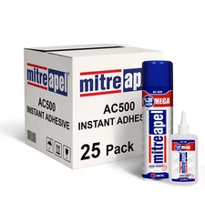 MITREAPEL Super CA Glue (4.5 oz.) with Spray Adhesive Activator (16.9 fl. oz )