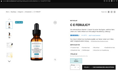 SkinCeuticals C E Ferulic, ungeöffnet, Brandneu, Verpackungsfolio  drum 