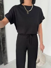 Women ladies 2 pc set Top + Trouser 2 pockets Modal loungewear style 3659/2