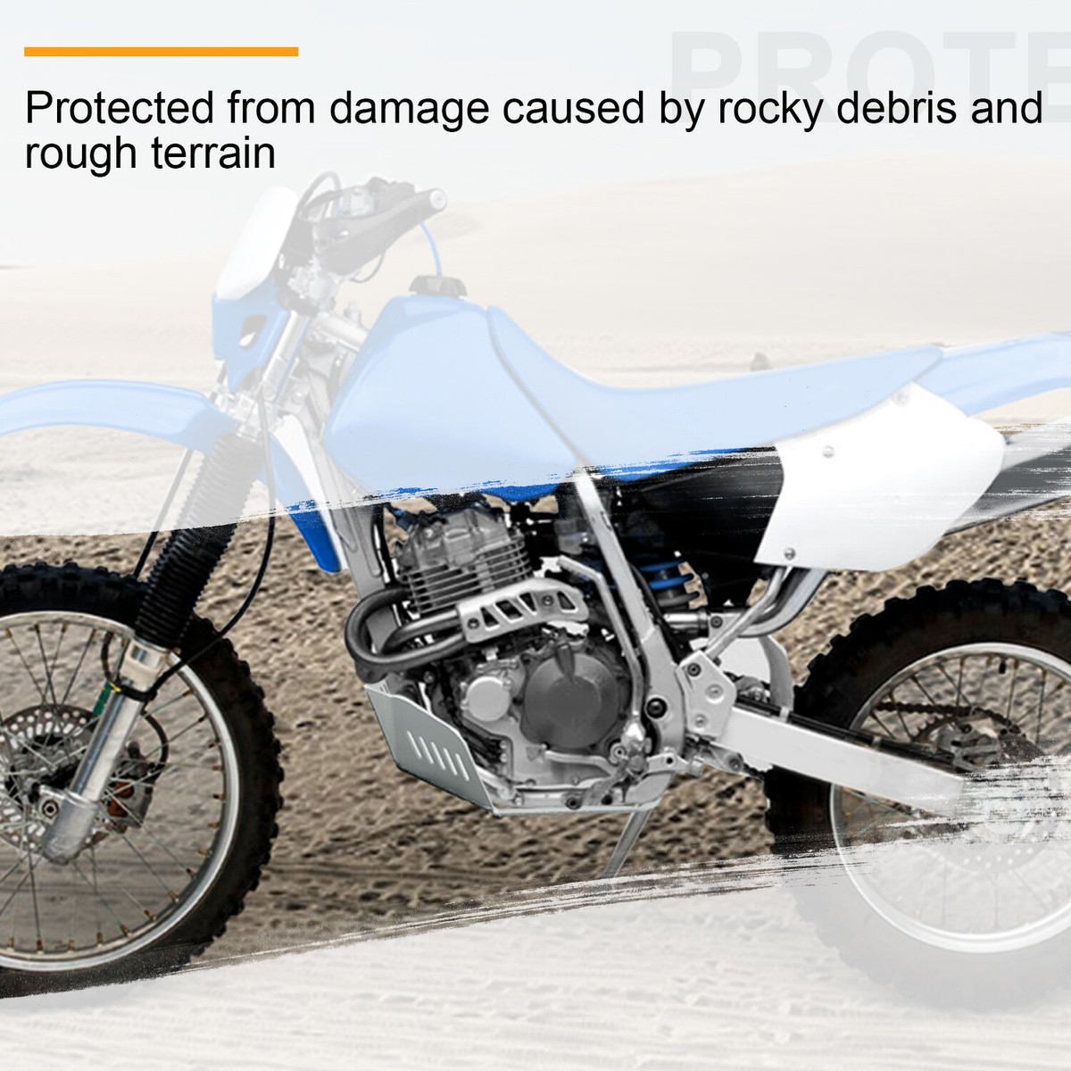 For Honda XR400R 1996-2004 Oxidation Aluminum Silvery Skid Plate