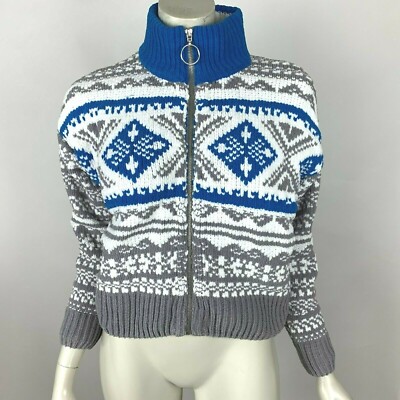 UO Urban Outfitters Scout Shrunken Snowflake Cardigan Sweater Soft Women XS