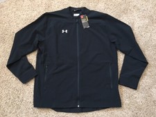 Mens Under Armour Storm Full Zip Warmup Jacket Black Loose Fit Water Resistant