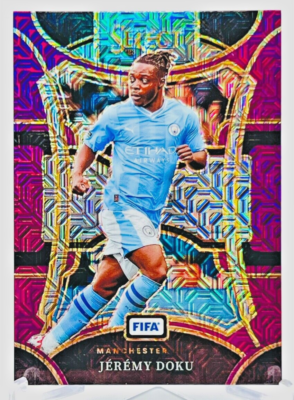 2023-24 Panini Select FIFA #114 Mezzanine Purple Prizm Jeremy Doku