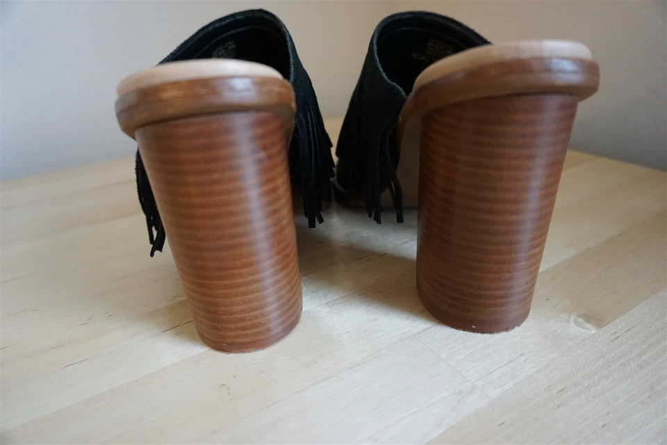 Sandalias Giani Bini Tacón Road Tripz Negro Gamuza Flecos Talla 10M Foto 4 de 4