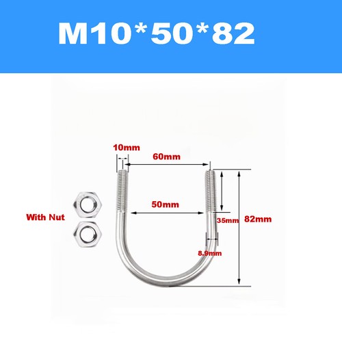 304 SS U-Screw / U-Bolt / U-Clamp / Pipe Clamp Fixing Clip M6M8M10M12M16 - Picture 60 of 97