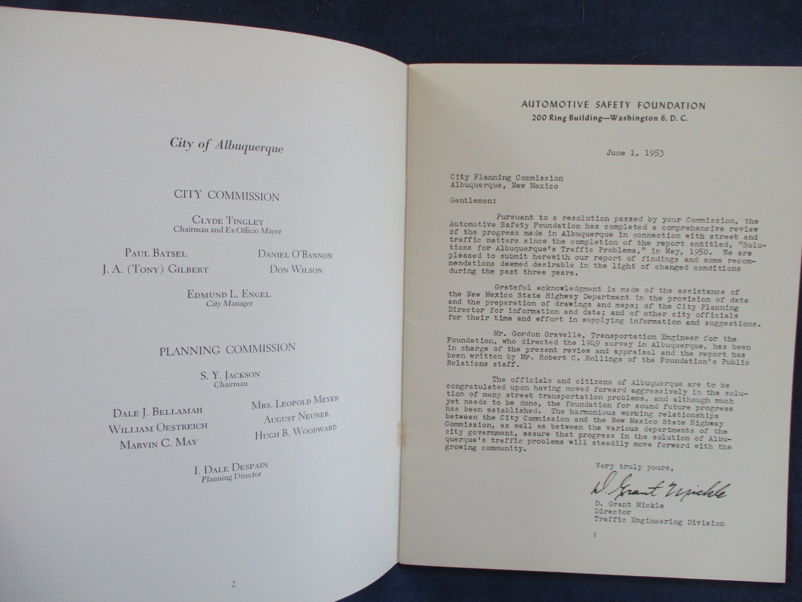 1953 Albuquerque New Mexico City Planning Traffic Appraisal Report Book