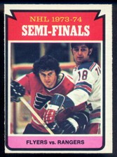 1974-75 OPC O PEE CHEE #213 PHILADELPHIA FLYERS  Vs N y Rangers Walt Tkaczuk NM