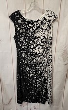 Chaps Women's Size L White Black Dress