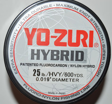 yo zuri hybrid fluorocarbon 25lb hi-vis yellow 600yds spool fishing line NEW