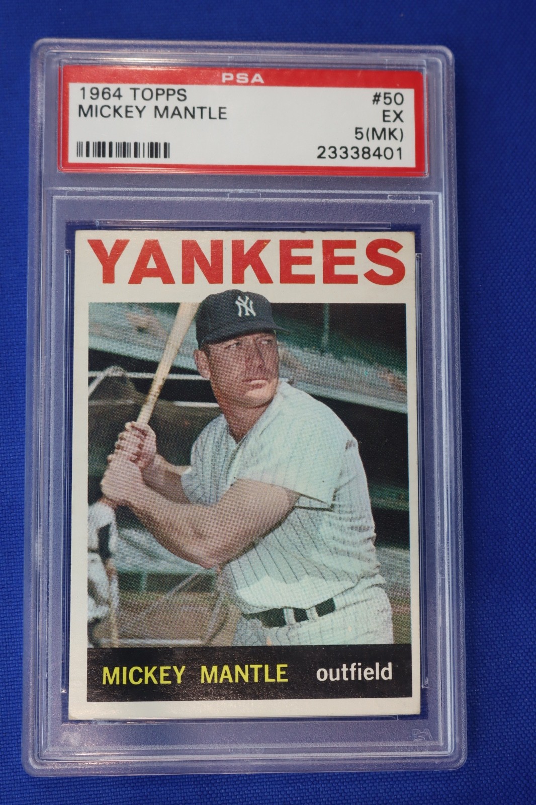 1964 Topps MICKEY MANTLE Baseball Card #50 PSA Graded 5 (MK) New York Yankee HOF view 1