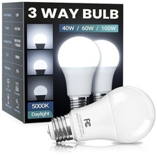 3 Way Light Bulbs 40 60 100 Equivalent Daylight White 2 Pack 5000k Daylight