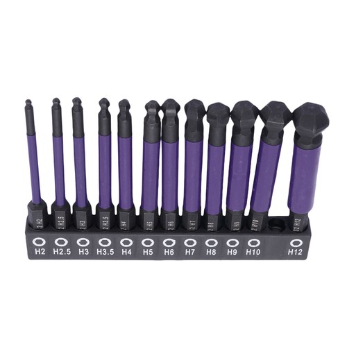 Ball End Hex Bit Set Ball End Hex Drill Bits 12 Pcs 1/4 Inch Hex Shank For^ - Picture 8 of 24