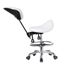 Professional Saddle Stool Chair with Back Support, Rolling Saddle Ergonomic Stoo