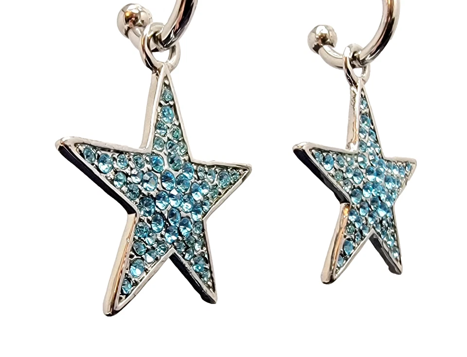 Pendientes en forma de estrella poste/colgantes con gemas azules con caja de regalo Foto 2 de 4