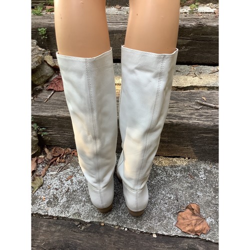 Botas hasta la rodilla Sam Edelman Rowena para mujer 8M blancas tacón apilado - Imagen 3 de 8