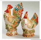 New Fitz & Floyd Ricamo Rooster 2009 Salt and Pepper Shakers 502-101