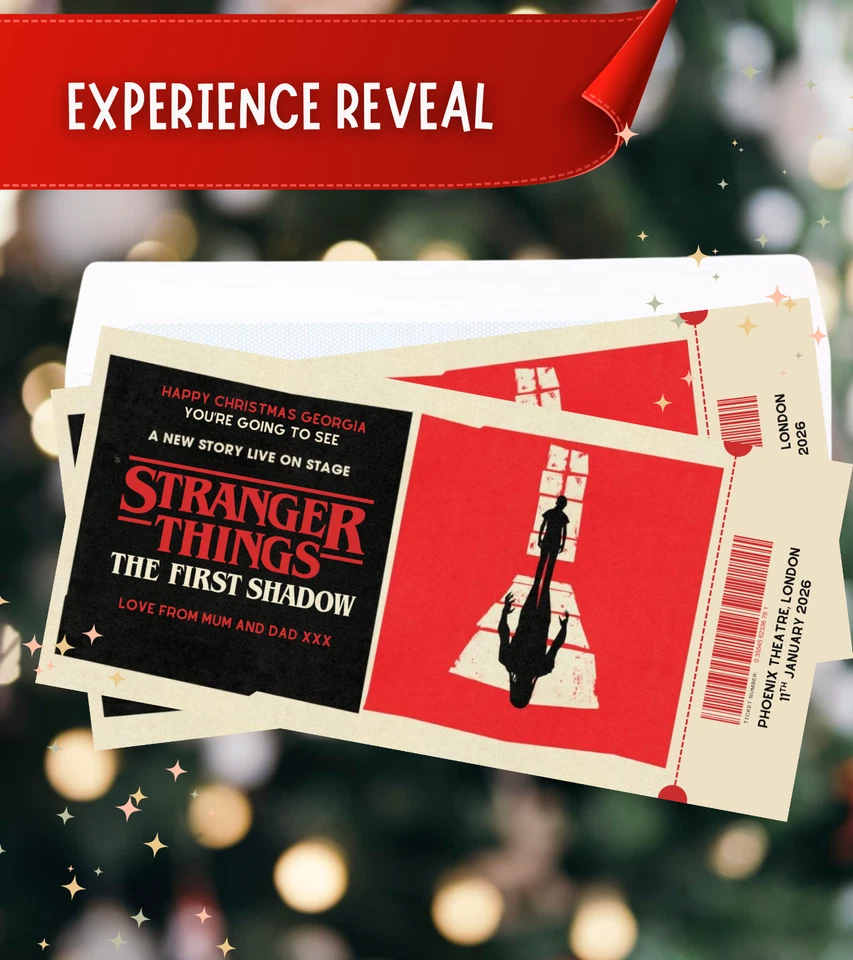 NEWHOUSE LABELS Stranger Things Live Theatre Gift Ticket Surprise Keepsake Souvenir Novelty