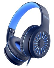 i45 Kids Wired OnEar Headphones School Travel Audio Grey Blue Headset