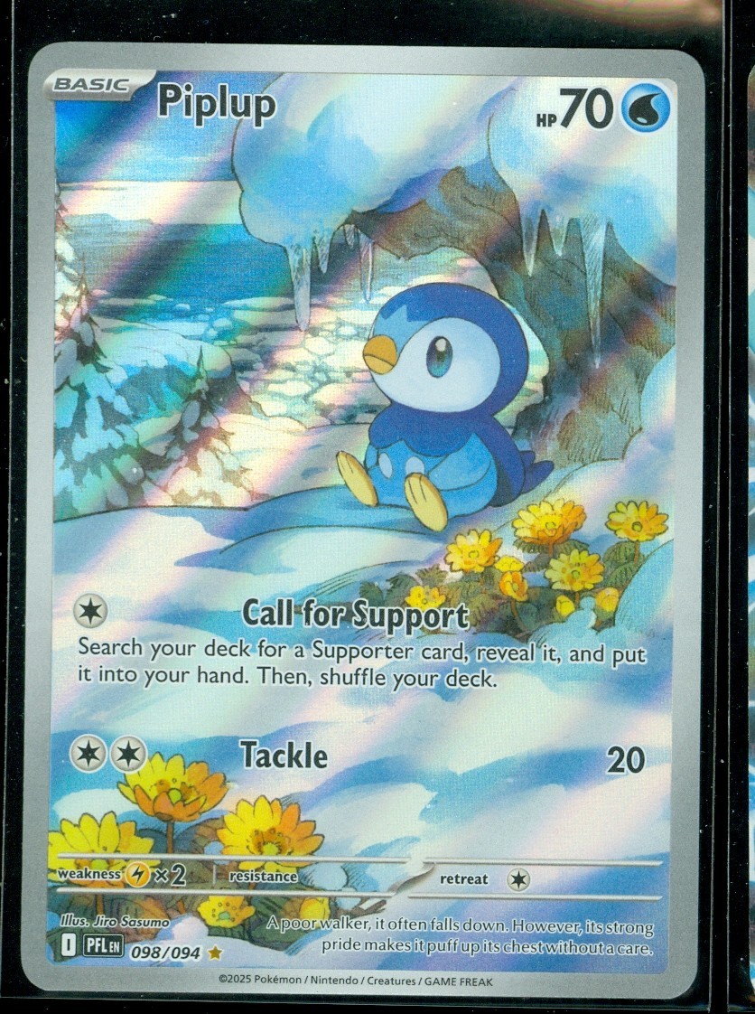 Pokemon PIPLUP 098/094 - Phantasmal Flames - ILLUSTRATION RARE - MINT