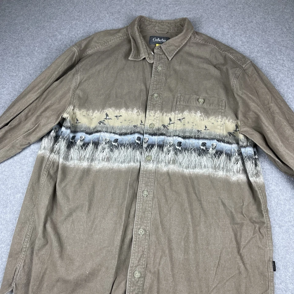 Cabelas Chamois Shirt Mens XLT Tall Brown Duck Hunting Labrador Deerskin Soft - Image 2 of 4