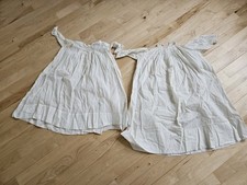 Two Antique Edwardian Baby Gowns Doll Clothes Sheer Cotton Lace READ