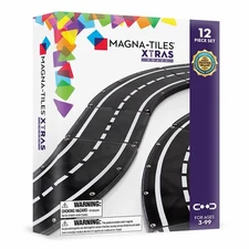 XTRAS: Roads 12-Piece Magnetic Construction Set, Creative Building Fun