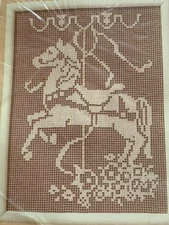 Creative Circle Carousel Prancer Net Darning  Kit  1339 Vtg New