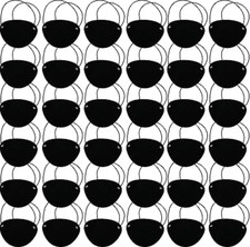 36 Piece Pirate Captain Eye Patches - Black Felt Single Eye Patch for Kids 