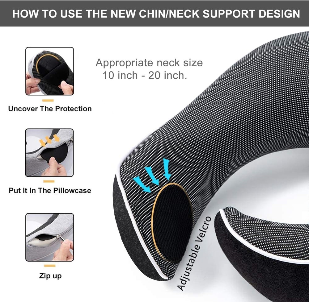 Best Memory Foam Travel Pillow for Neck Support and Soft Sleeping on Airplanes