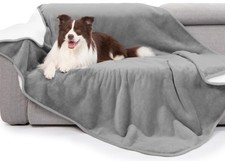 Waterproof Bed Blanket, Reversible Sherpa Fleece Throw Blanket for Dog Puppy ...