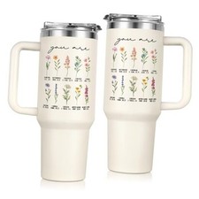 Christian Gifts for Women, 40oz Stainless Steel Tumbler with Handle  Straw -