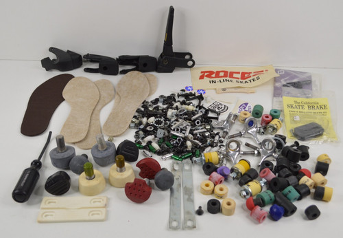 Large Lot of Vintage Roller & Inline Skate Parts Bushings Brakes Hardware Pieces