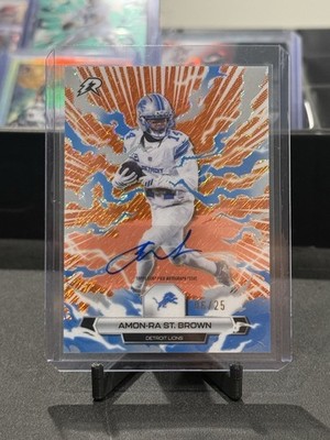 Amon-Ra St. Brown #/25 AUTO Orange Refractor 2025 Topps Resurgence Detroit Lions
