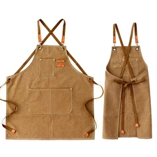 Canvas Heavy Duty Work Tool Apron, Chef Cotton Aprons with Large Pockets…
