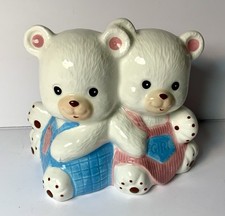 Oso bebé niño y niña - alcancía 4 1/2 pulgadas