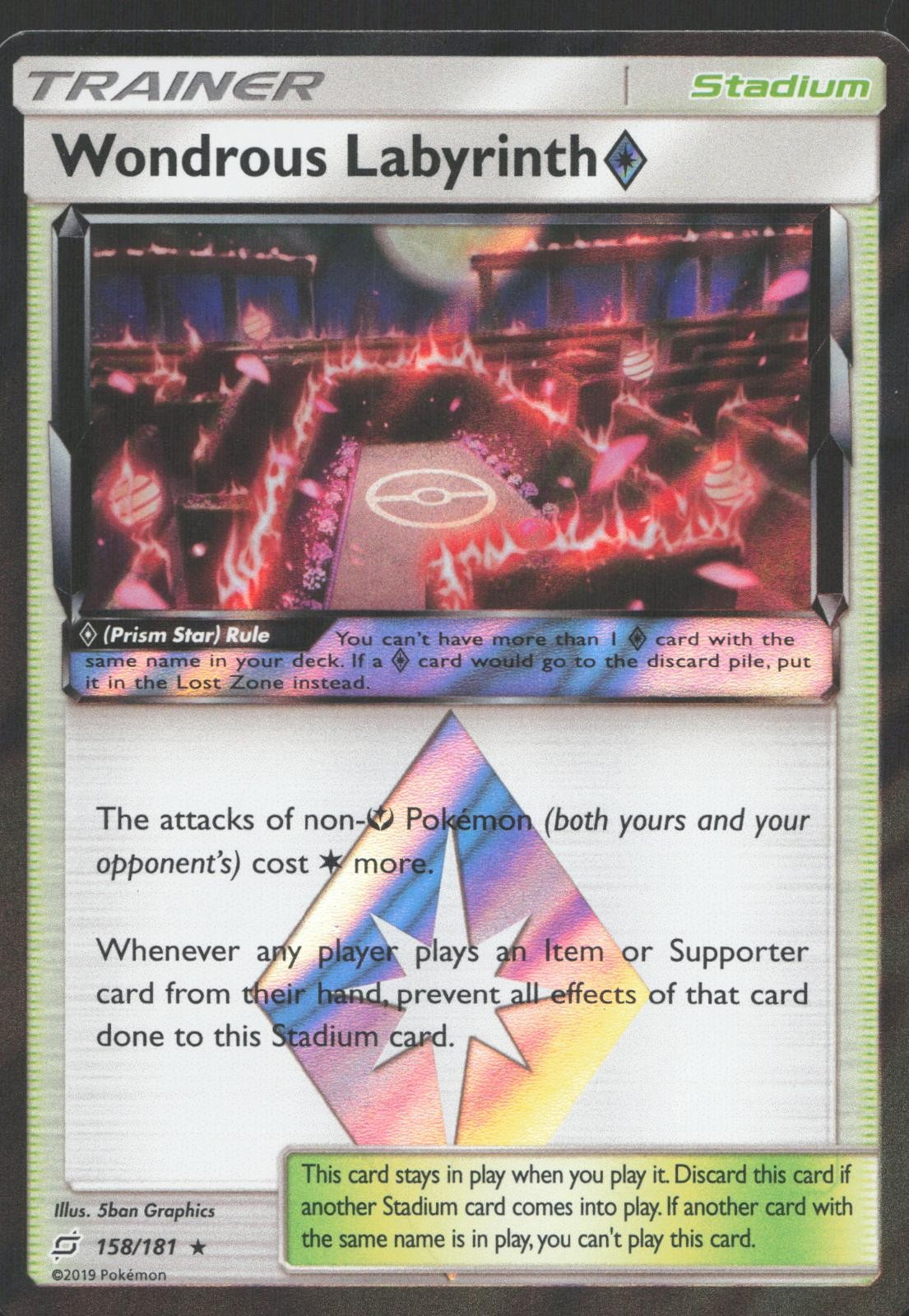 Wondrous Labyrinth ◇ 158/181 Prism Star Rare Team Up Pokemon Holo LP