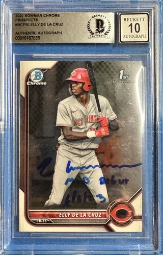 2022 Bowman Chrome Prospects Elly De La Cruz #BCP50 BGS 10 BAS Auto 10