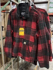 Carhartt Men's Size S Loose Fit Sherpa Fleece Pullover 0J6443-M Red/Black - NWT