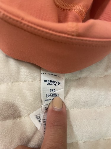 Old Navy Powersoft Sports Bra 32C Zip Up Active Workout CORAL PINK - Picture 5 of 5
