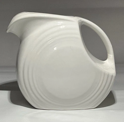 LARGE HOMER LAUGHLIN FIESTAWARE LARGE DISC PITCHER FIESTA WHITE