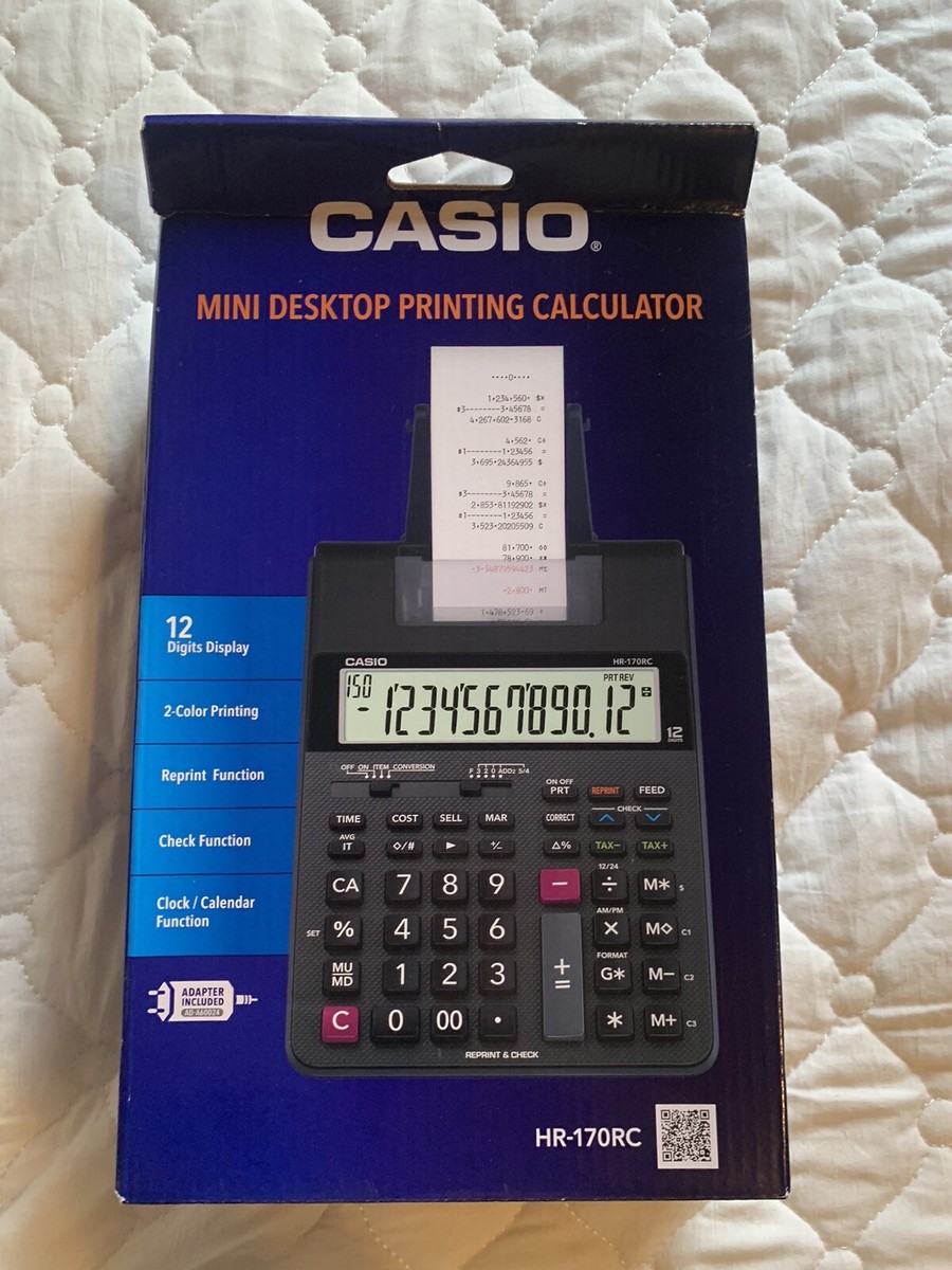 Casio HR-170RC Mini Desktop Printing Calculator Brand New Color  Printing