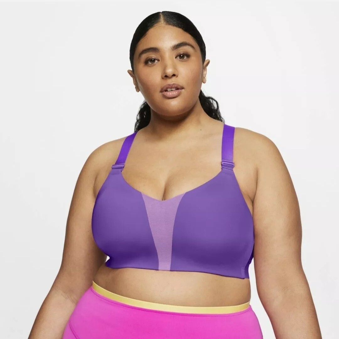 Nwt Nike Rival Plus Size Sports Bra Purple 44F Racerback Dri Fit Gym Workout Top