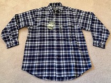 Field  Stream Heavyweight Flannel Shirt Mens Large Blue Graphite