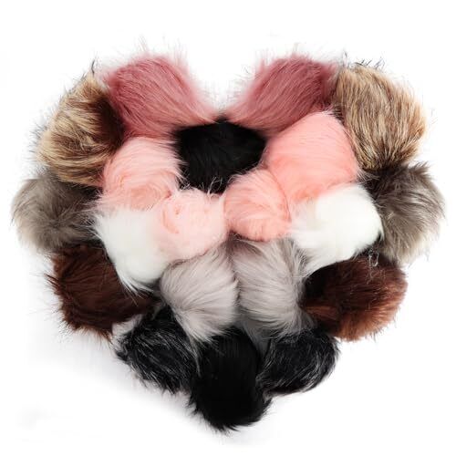 20 Pcs Faux Fur Pom Poms for Hats Mixed Colors Fluffy Pompom Ball Multicolor - Bild 1 von 7