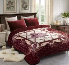 JML Fleece Blanket King, 10 Pounds Heavy Plush Soft Blanket, Dark Purple Floral