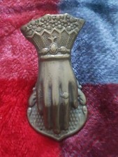 Vintage British Hand Paper Money Clip Brass Offie Desk Tool 