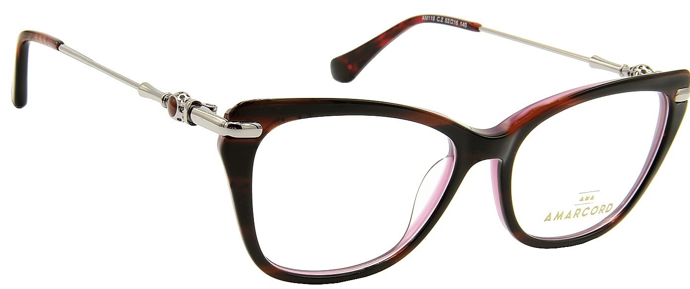 Оправа для очков Amarcord AM119 C.2 Коричневая пластиковая Кошачий глаз 53-16-140 Италия