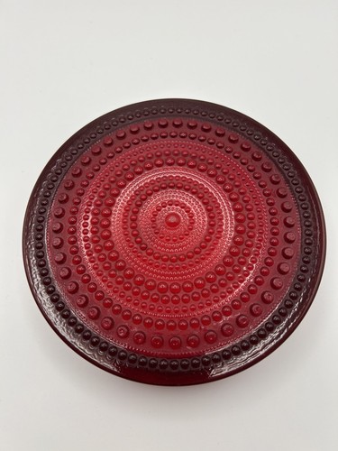 Pair Vintage MCM Littala or Nuutajarvi Glass Kastehelmi Dishes by Oiva Toikka - Picture 6 of 9