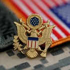 <!--F#f_0-->WWII US Army Officer Shoulder Eagle Small Badge Insignia Pin Gold Hat Cap Emblem<!--F/-->